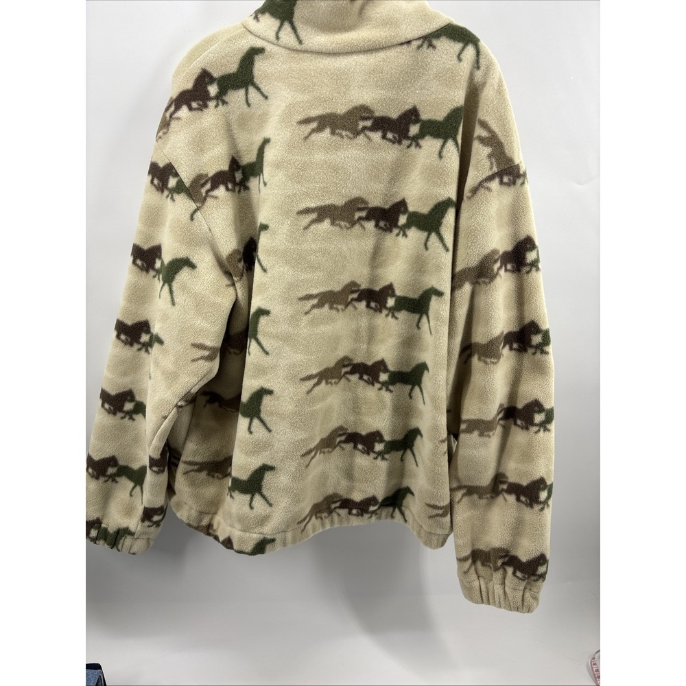Vintage 90's Polar Tec Outdoor Fleece Galloping Horses XL - Picture 6 of 6